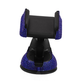 TEHAUX Bling Car Phone Holder Stand Adjustable Rhinestone Air Vent Suction Cup Mount Dual Function for Windshield Dashboard Compatible with All Smartphones