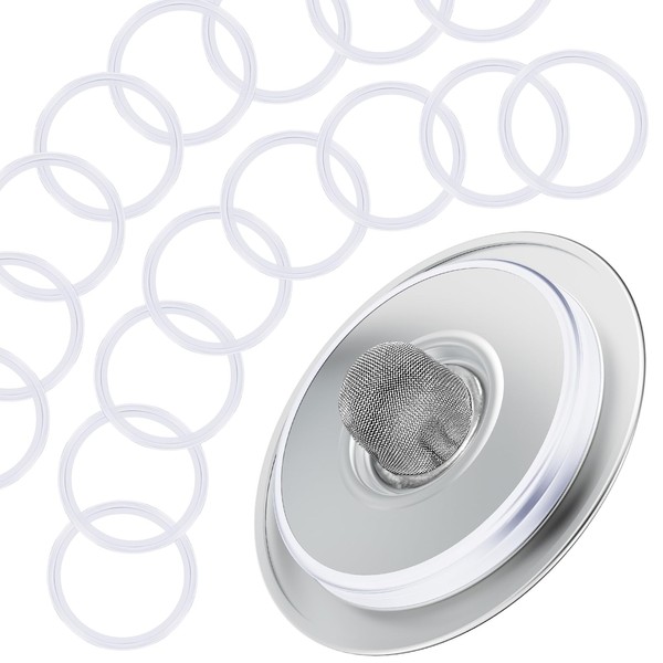 Reusable K Cup Lid + 20 Silicone Replacement Seals Rubber