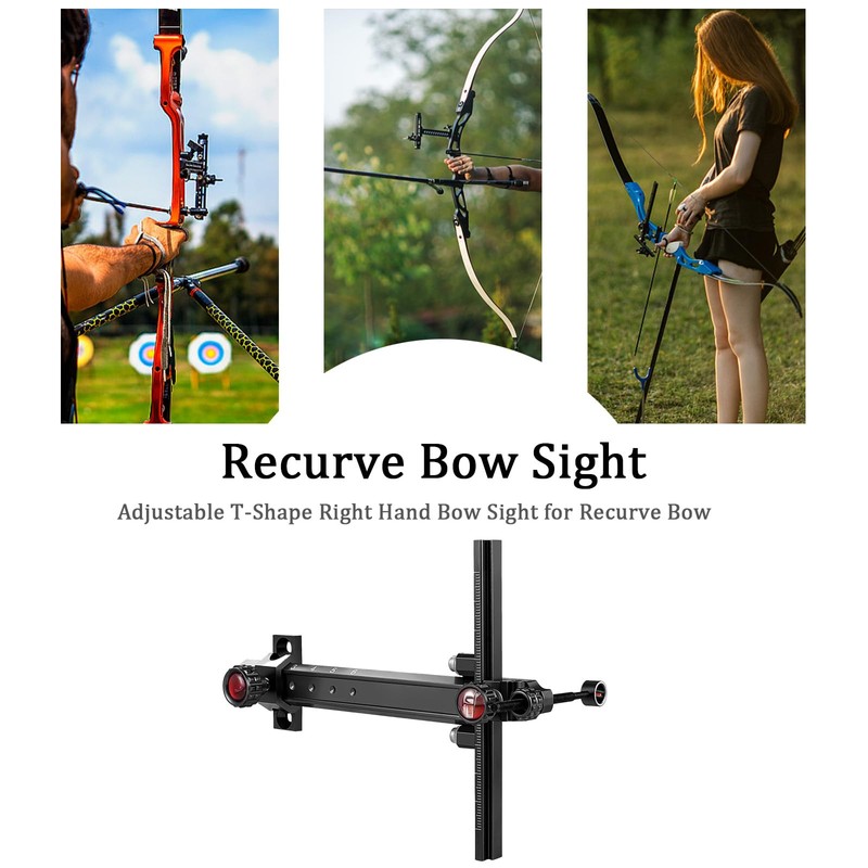 Archery Recurve Bow Sight,6 in Adjustable T-Shaped Recurve Bow Single
