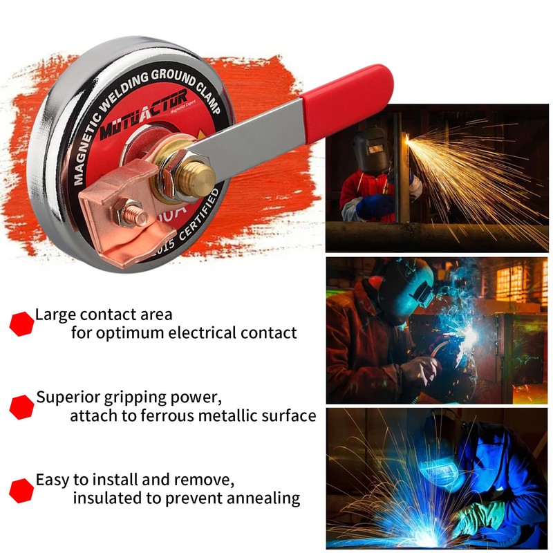 MUTUACTOR 500 AMP Magnetic Welding Ground Clamp, Φ3.34” Strong Gripping