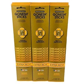 Gonesh Incense Sticks Extra Rich Collection: Dreamcicle 12 Pack (20 Sticks/Pack)
