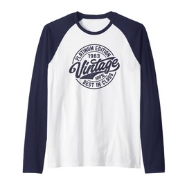 Born in 1983 Platinum Edition Simple Vintage Birthday Gifts Raglan Baseball Tee