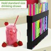 yiweiiwn Acrylic straw holder with double-sided tape, cabinet straw organizer,