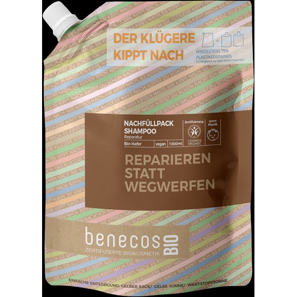 benecosBIO Repair Shampoo "Reparieren statt wegwerfen", 1l refill