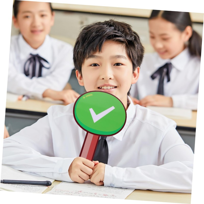 KICHOUSE 2Pcs Handheld Voting Paddle Classroom Voting Board Design for