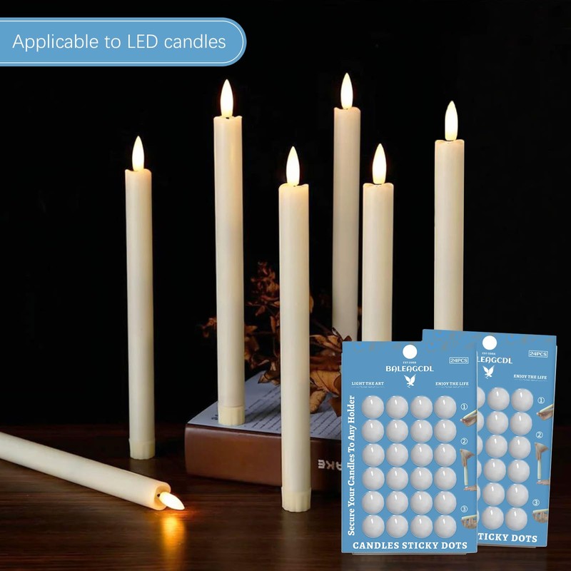 Taper Candles Sticky Dots - White Candle Wax Dots -Taper