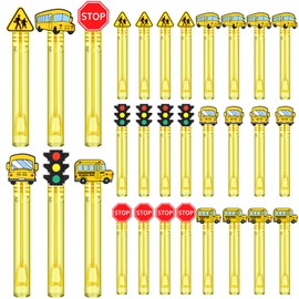 Shappy 60 Pcs Bubble Wands Bulk Mini Bubble Wands Party Favors Small Bubbles Birthday Party Gift for Novelty Gifts(Yellow and Black,School Bus Driver)