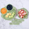 IDVVSSX Owl Shape Silicone Baby Feeding Set, Toddler Suction Plates
