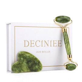 Deciniee Jade Roller and Gua Sha Set - Beauty Face Roller Massager & Guasha Tool for Face, Eye, Neck, Body - 2 in 1 Skin Care Gua Sha Massage Tools, Muscle Releaxing and Relieve Wrinkles