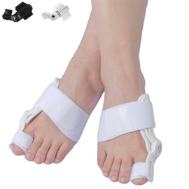 GKMJ 2 Piezas Separadores de Dedos de los Pies, Corrector de Juanetes para Mujer, Correctores de Dedos Del Pie, Bunion Corrector, Toe Protectores,FéRula Para Juanetes Dia Nocturno para Dedos Superpuestos (Blanco)