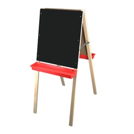 Flipside Products Child's Black Chalkboard and White Dry Erase Easel, Kids Foldable, Drawing in Classroom, Whiteboard