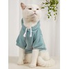 QWINEE 2pc Basic Dog Hoodie, Dog Warm Jacket, Cat Apparel,