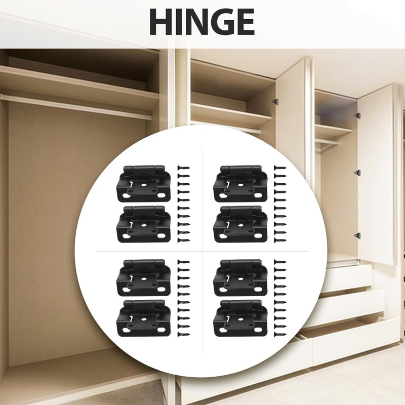 Anxingo 8Pcs 1/2" Overlay Semi Partial Wrap Cabinet Hinges, Steel