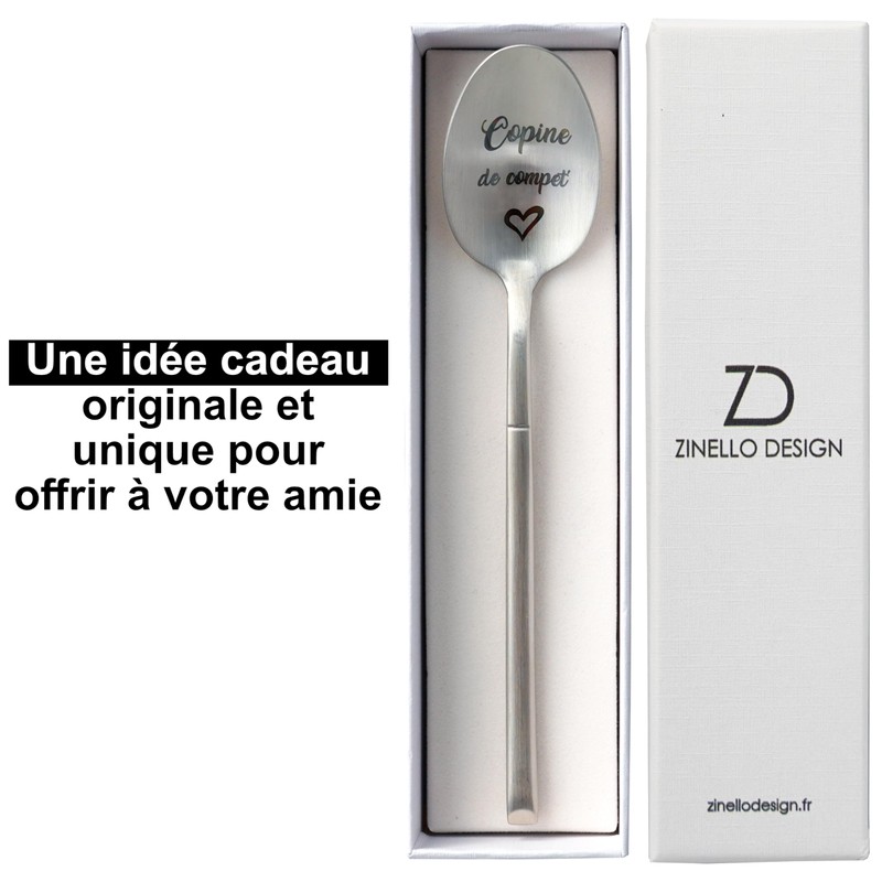 ZINELLO DESIGN - Engraved "Copine de Compet" Spoon - Original