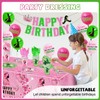 Pink and Green Birthday Party Decorations 207pcs Disposable Paper Plates