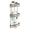 iDesign York Metal Wire Corner Standing Shower Caddy 3-Tier Bath