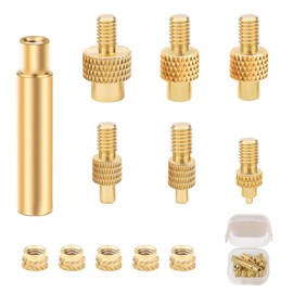 Pack of 6 Thread Insert for Heat Insert M2 M3 M4 M5 M6 M8, Brass Thread Insert 3D Printing, Light Thermal Conductivity, Compatible with Standard 936, for 3D Printer Accessories