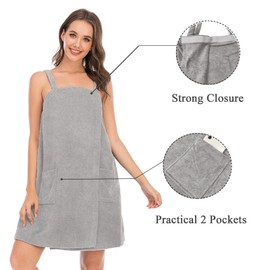 Verve Jelly Women Wrap Towel Robe Spa Bathrobe Set Adjustable Chest Microfiber Bath Shower Cover-up Dressing Gown with Headband