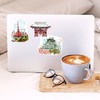 Navy Peony Large Japan Travel Stickers (25pcs) - Watercolor, Japanese