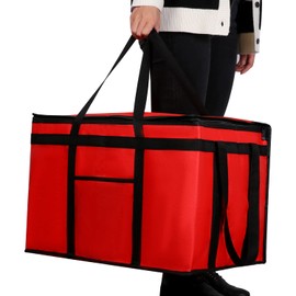 musbus 1 x riutilizable, per alimenti refrigerati e isolati, ideal for spesa della spesa (Nero) Borsa termica termica Borsa termica termica, red, Thermal bag
