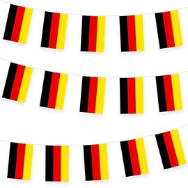 Germany Bunting Flag Hanging Flag for World Cup 2022 10m/32ft Rectangle Fabric Germany Flag Banner, Outdoor Indoor Bar Bunting for World Cup Qatar 2022 Decorations Party Supplies