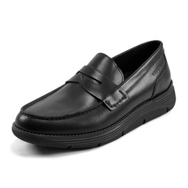 Rockport Men's Liam Penny Loafer, Black Leather, 10