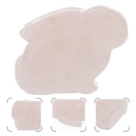 Crystal Bunny Animal Figurine, Cute Crystal Rabbit Statue Easter Rabbit Ornament Glass Art Animal Easter Decoration Table Centerpiece, Pink