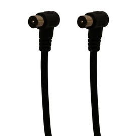 electrosmart Black Male Coax Plug to Male Coax Plug Cable with 90 Degree Right Angled Connectors Length: 0.75m / 75cm