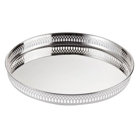 EDZARD Tablett Delphi (ø 30 cm) rund, edel versilbert, anlaufgeschützt - Serviertablett, Silbertablett, Galerietablett