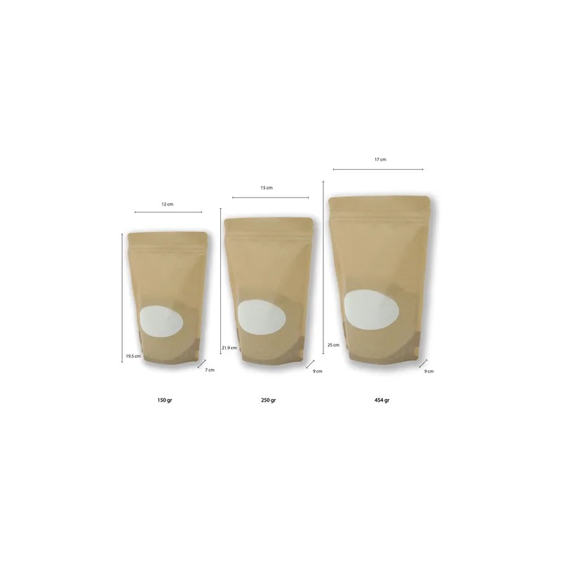 Bolsa Sup 454g - Apariencia Kraft Con Ventana - $x100