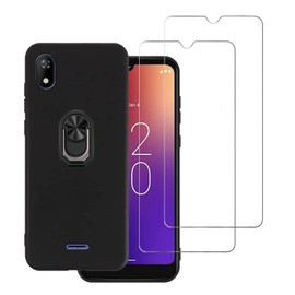DAMONDY for Artia P600 Case with 2 Pack Screen Protector,Ring Shockproof Cover for Women Girls,Slim Soft TPU Rubber Kickstand [Magnetic Car Mount] Cases for Artia-P600 -Black