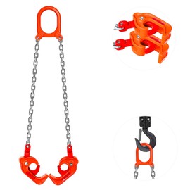 Chain Drum Lifter, 2200 Lbs 1Ton Capacity Galvanized G80 Chain Lifting Drum Lifter Chain Safe Self Locking Hook Drum Lifter Lifting Clamp for 55 Gallon Plastic and Metal Drum