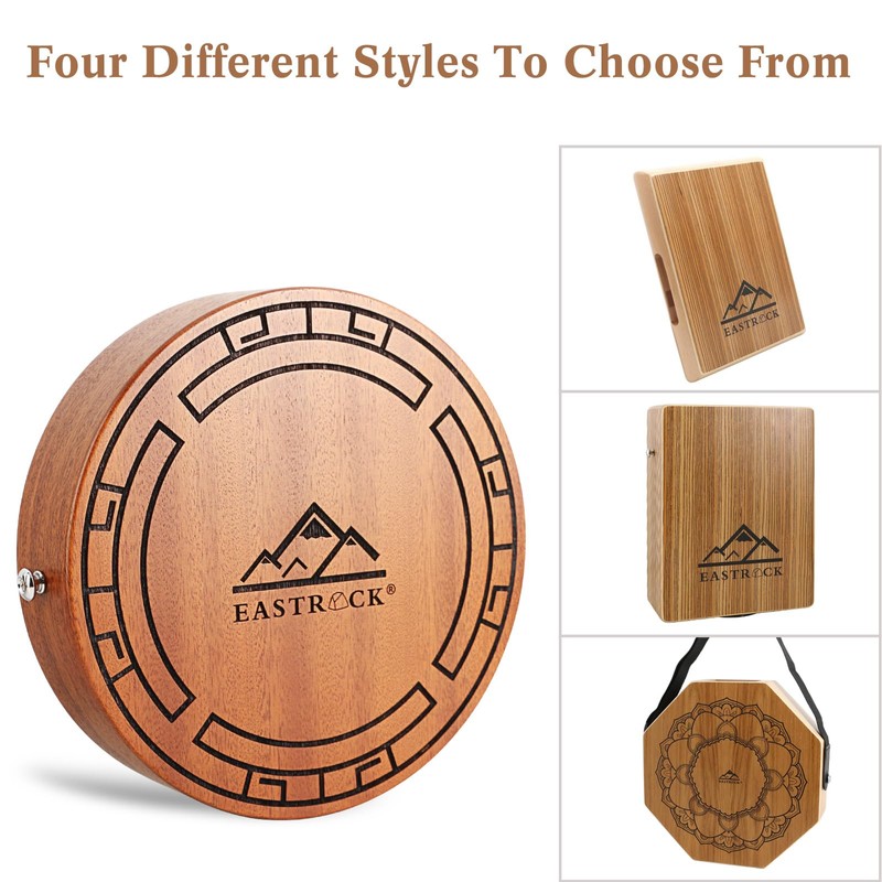 EASTROCK Portable Travel Cajon Wooden Hand Drum With Snare Wire,