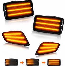 MAG For 97-06 Jeep Wrangler TJ LED Dynamic Front Side Marker Bumper Signal Lights