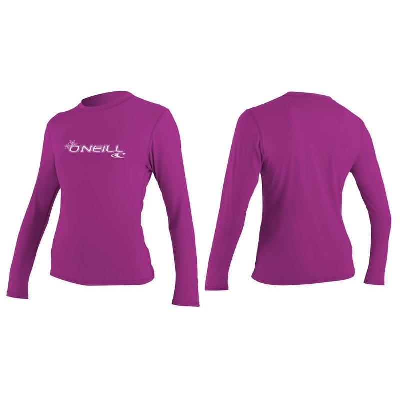 O'Neill Wetsuits Women's Basic Skins Long Sleeve Rash Vest, Fox