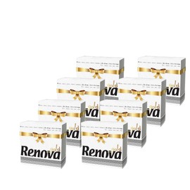 Renova 320 Square White Luncheon Paper Napkins 2 Ply - Linen-Feel - Set of 8 packs - Gold Collection- Premium Quality for Classic Elegance for Any Occasion - Perfect for Weddings, Anniversaries