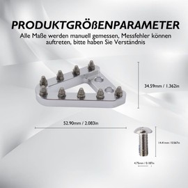 HISports Motorcycle Rear Wheel Brake Pedal Step Plate CNC Aluminum for All 125-530cc Motorcycles 2004-2010 - Silver