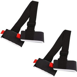 Bestgle 2 Packs Adjustable Ski and Pole Carrier Strap Shoulder Carrier Lash Handle Belt with Cushioned Fastener Tape Strap Loop for Easily Carry Skis and Poles