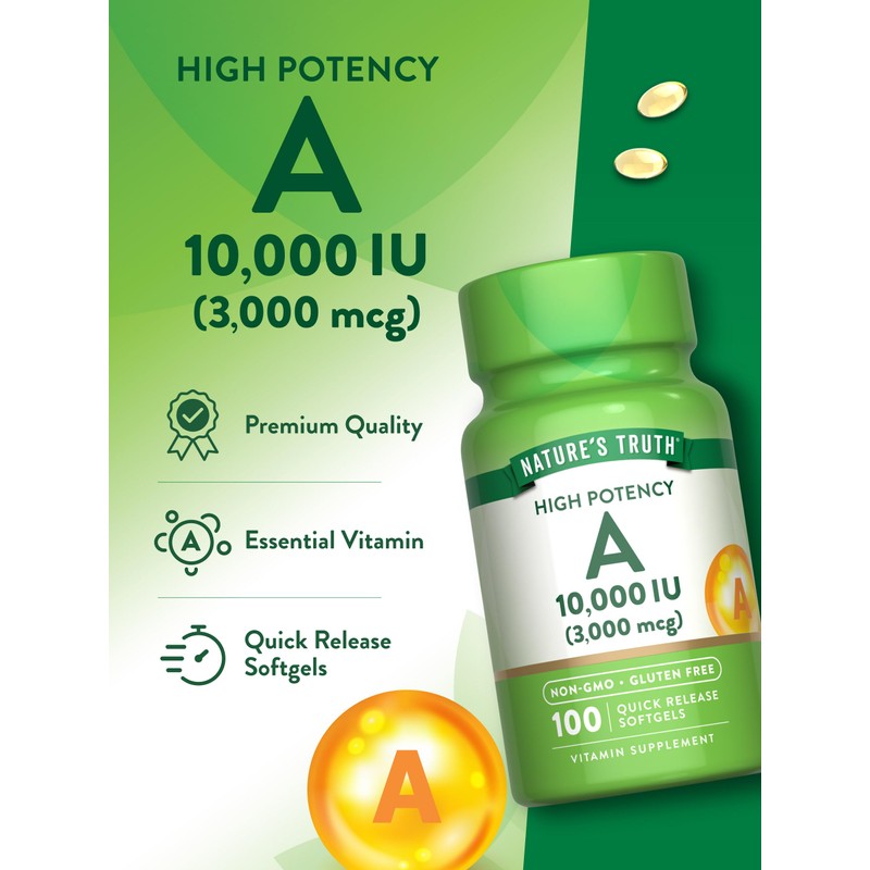 Nature's Truth Vitamin A 10000 IU Softgels | 100 Count