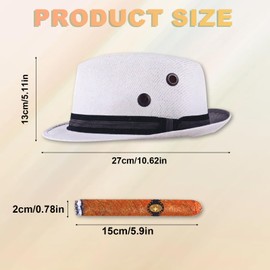 Hat and Cigar Car Stickers, Funny Waterproof Driving Crooner Decals Decoration for Automotive Side Window