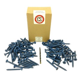 Chenango Supply 1/4 x 2-1/4" Flat Head Concrete Screw Anchor. 100 Pieces with Drill Bit (Miami-Dade Compliant) (1/4 x 2-1/4)