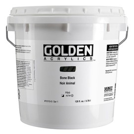 Heavy Body Acrylics by GOLDEN, Bone Black, 128 fl. oz. Pail, Professional Acrylic Paint, Semi-Opaque