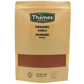 Organic Chilli Powder-Certified Organic, Non-GMO, Vegan, No Additives, No Preservatives, Resealable Bag by Thames Organic 500g