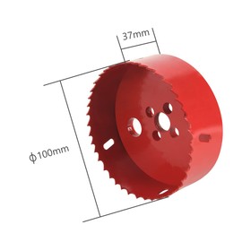 flintronic Hole Saw, Hole Cutter Set, 100 mm, Circular Saw, Bi-Metal Hole Saw, 1 Drill, 1 Mechanical Spring, 1 Hex Wrench, Hole Saw for Aluminium, Wood, PVC Panels and Plastic Plates