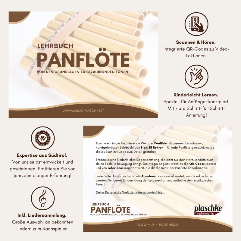 Plaschke Pan Flute 12 Pipes in C Major - The