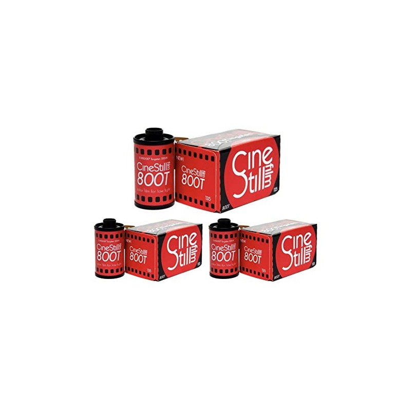 CineStill Film 800Tungsten 35mm Film (3 Pack) Bundle (3 Items)
