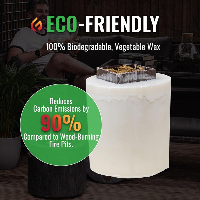 Eco Fuego Fire Pit Wax Refill – Biodegradable Vegetable Wax,