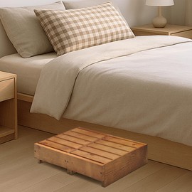 koretech Wooden Step Stool 6” Height, Bed Steps for High Beds for Adults and Elderly, Step Stool for Bed, Bedroom, Kitchen, Living Room, Oak