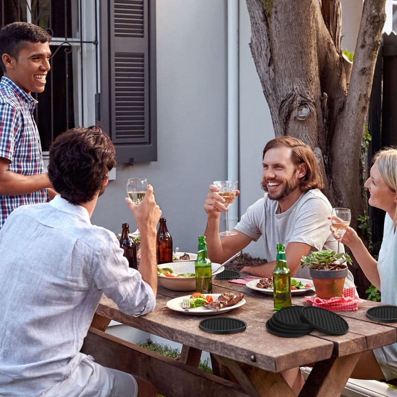 Eccliy 36 Pack Silicone Coasters for Drinks Nonslip Silicone Drink