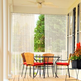 SJHmoo Mosquito Netting for Porch/Patio/Canopy/Garden, Outdoor Sheer Tulle Curtains Mesh Net, Decoration Netting for Party Wedding Arch Draping&Ceiling Drapes Fabric, Beige 54x120in